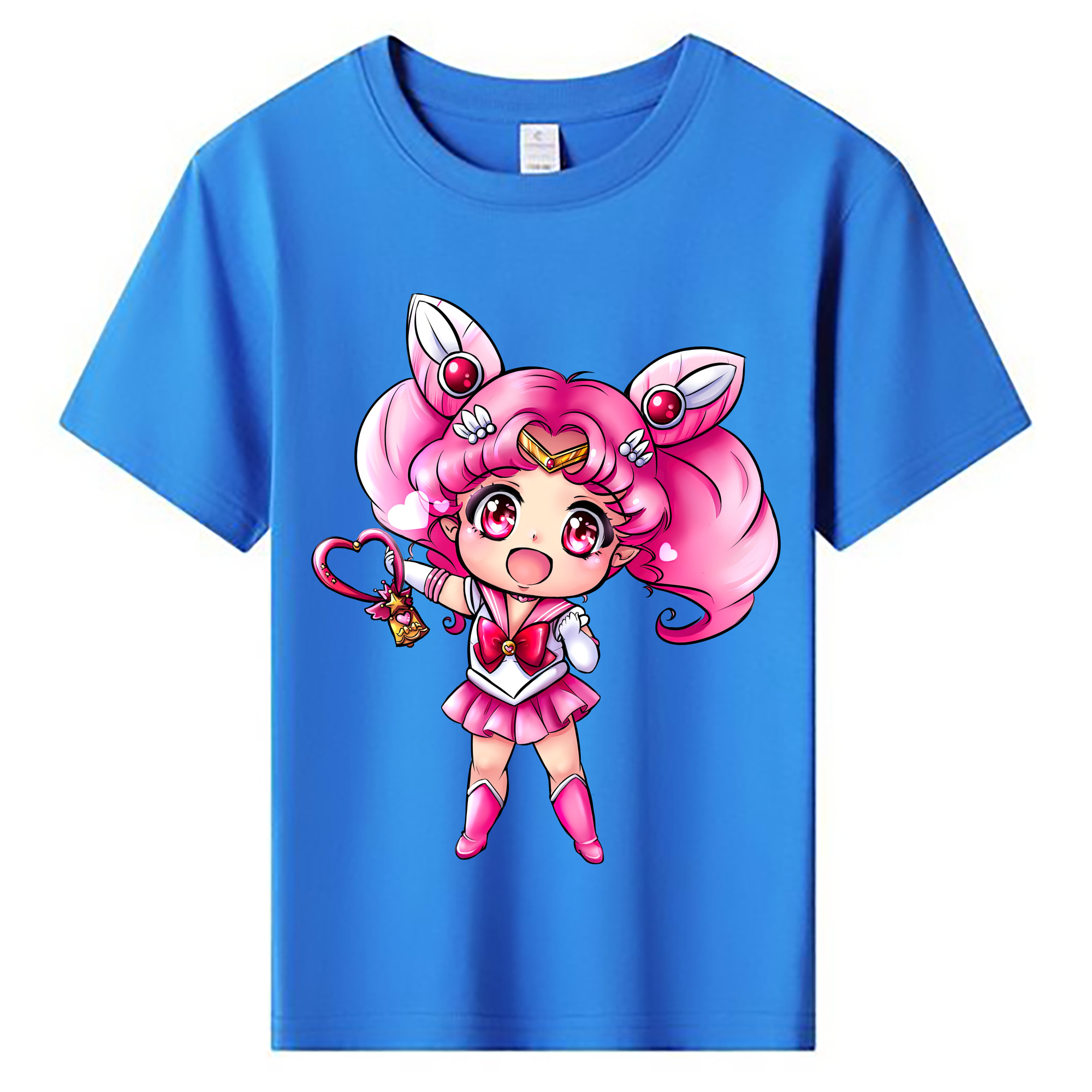 （画像用） 美少女戦士セーラームーン ちびうさ Sailor Moon Chibiusa Tsukino Usagi Small Lady Serenity 綿100％キッズTシャツ（フロントプリント）